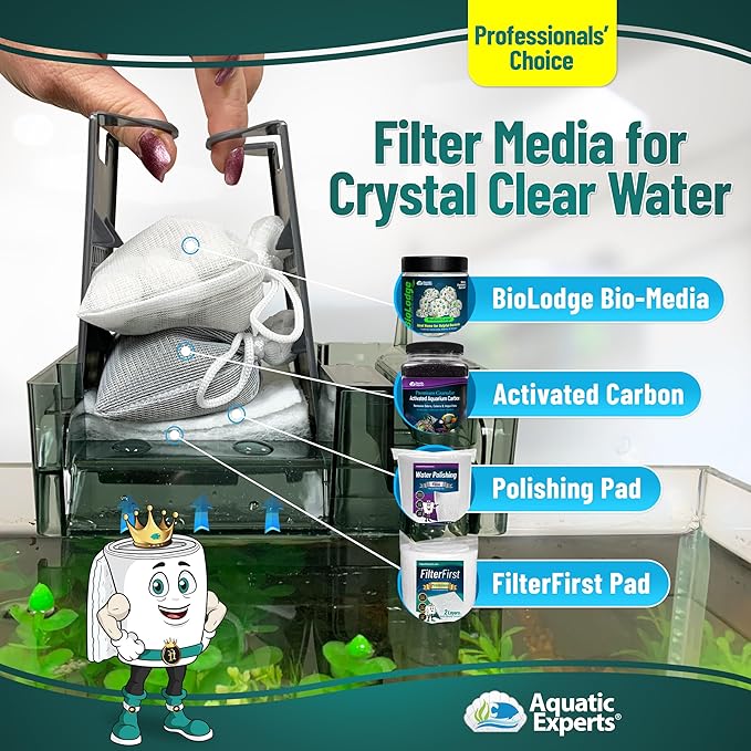 Aquatic Experts Aquarium Filter Floss for Fish Tank Filters - FilterFirst Aquarium Filter Pad - Aquarium Filter Media Roll for Crystal Clear Water, 3/4" - 1" Thick (24 Inch Wide, 24 Feet Long)