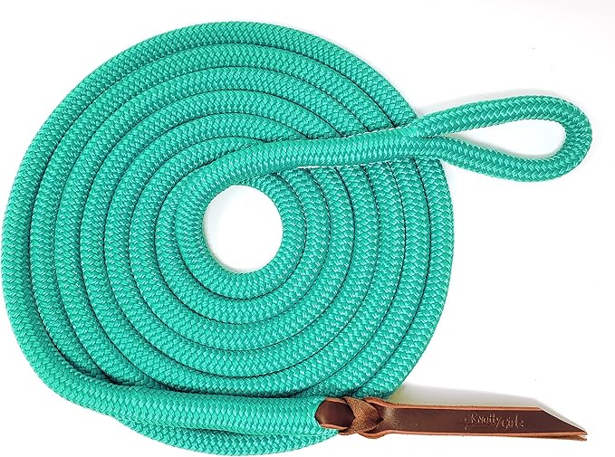 Double Braid Lead Rope with Eye Splice Loop, 12-14FT Lengths (Turquoise, 14 ft.)