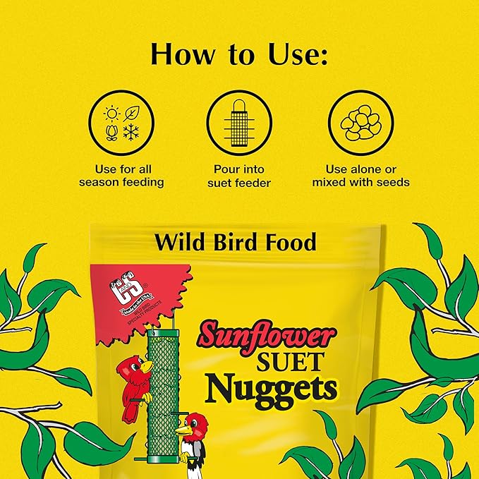 C&S Sunflower Suet Nuggets, Suet Nuggets for Wild Birds, 8 Lbs