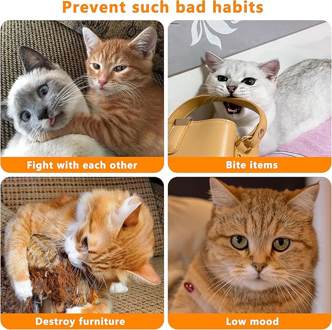 Catnip Toys for Indoor Cats, 5 Pack Cat Toys for Cats, Fluffy Catnip Toys for Chewing Playing, Interactive Kitten Toys, Catnip Filled Kitty Chew Teething Toys, Cat Chew Toys (Smile,5 Pack)