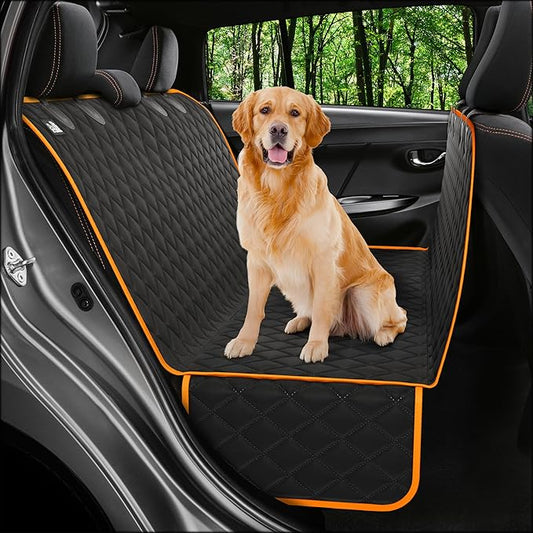 Dog Car Seat Cover for Back Seat, Waterproof Hammock for Car, SUV & Truck, Non-Slip Backseat Cover for Dogs, Heavy-Duty Dog Hammock Style Seat Protector Pets, Easy to Install & Clean