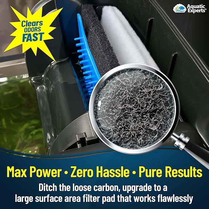 Aquarium Carbon Pad - Cut to Fit Carbon Infused Filter Pad Media for Crystal Clear Fish Tank and Ponds (24 Inch Width, 72 Inch Long)