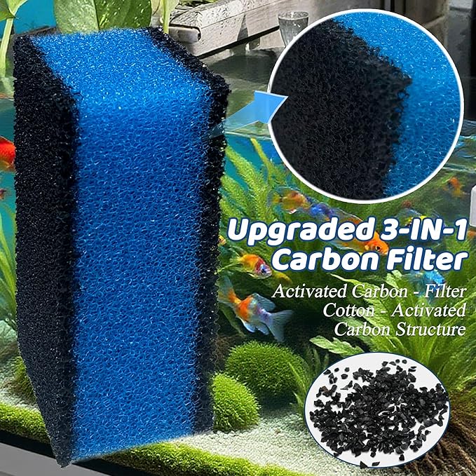 2 Sets of Upgraded Three-Stage Filtration Fish Tank Filter for AquaClear 70 Power Filter, 2 Set of Replacement Maintenance Kit for Fish Tank Filter for 40- to 70-Gallon Aquariums