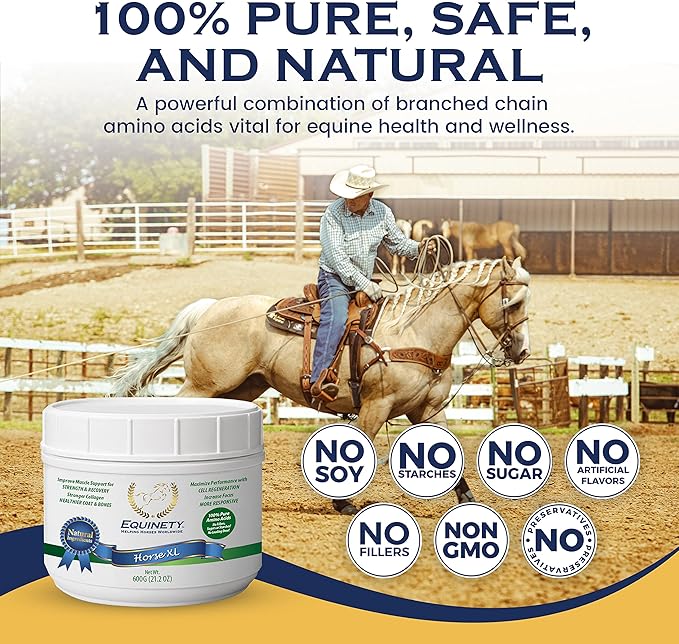 100-Day Supply Horse XL Supplements – Horse Care Weight Gain Supplement W/ 8 Amino Acids - No Soy or Sugar Coat Defense for Horses - Joint Supplement, Equine Supplies & Hoof Supplements