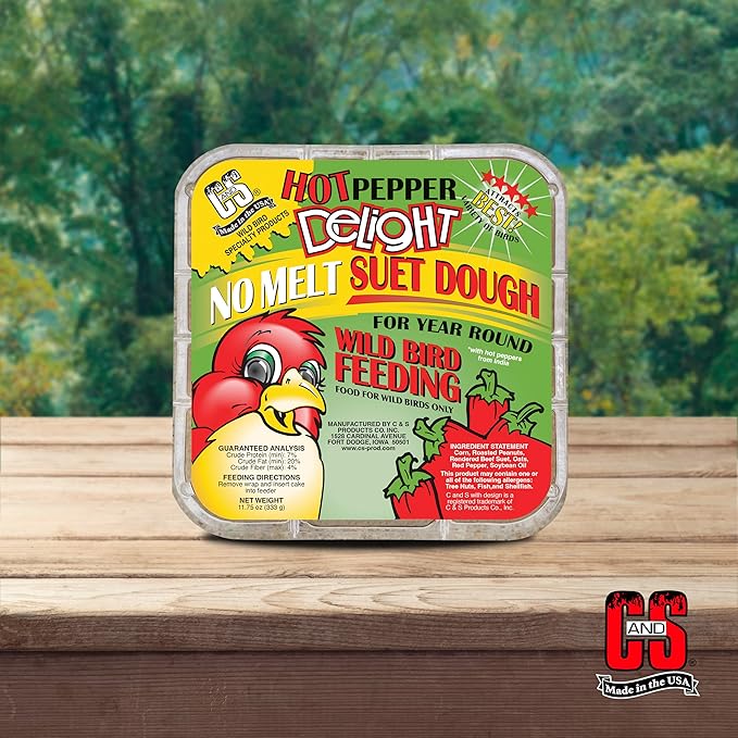 C&S Hot Pepper Delight No Melt Suet Dough 11.75 Ounces, 8 Pack