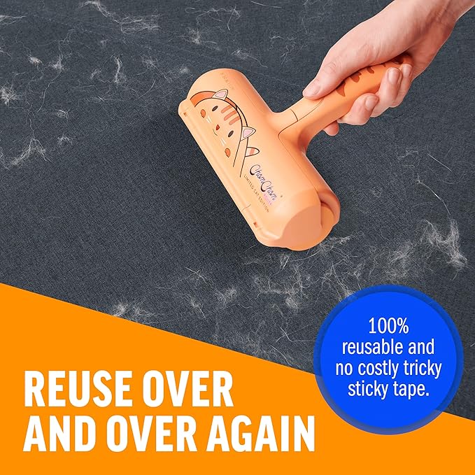 ChomChom Roller Pet Hair Remover - Reusable Cat and Dog Lint Rollers for Furniture, Couch, Car, and Clothes - Limited Cat Edition﻿