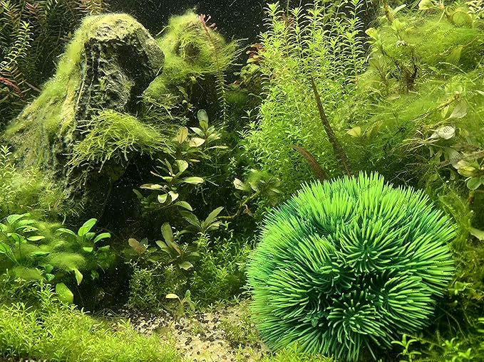BEGONDIS 2Pcs Aquarium Decorations Fish Tank Artificial Green Water Plants Made of Soft Plastic